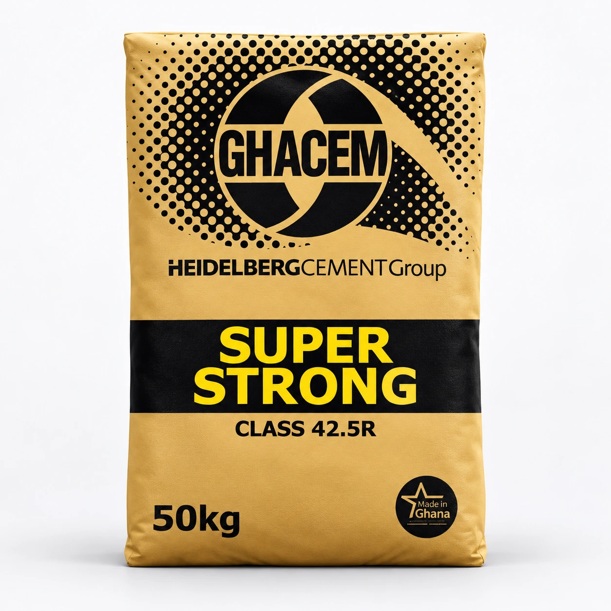 GHACEM Super Strong Class 42.5R cement bag, 50 kg