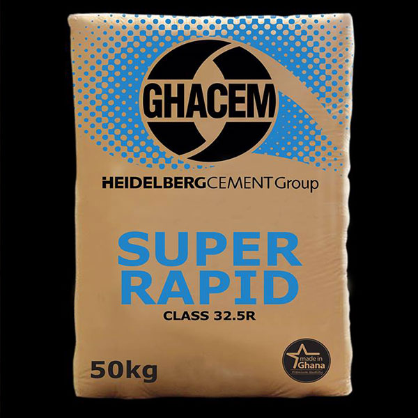 GHACEM Super Rapid 32.5R cement bag, 50 kg
